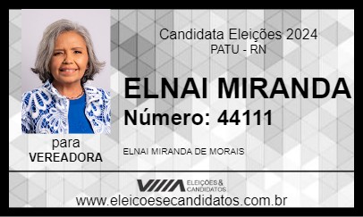 Candidato ELNAI MIRANDA 2024 - PATU - Eleições