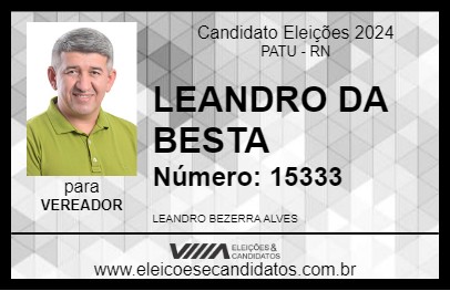 Candidato LEANDRO DA BESTA 2024 - PATU - Eleições