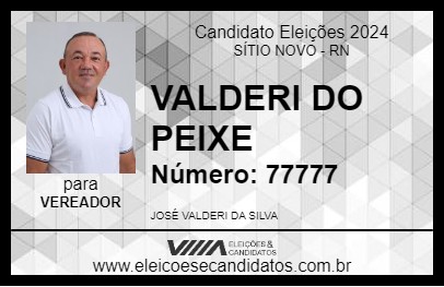 Candidato VALDERI DO PEIXE 2024 - SÍTIO NOVO - Eleições