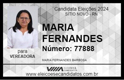 Candidato MARIA FERNANDES 2024 - SÍTIO NOVO - Eleições