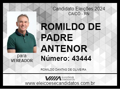 Candidato ROMILDO DE PADRE ANTENOR 2024 - CAICÓ - Eleições