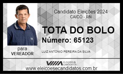 Candidato TOTA DO BOLO 2024 - CAICÓ - Eleições