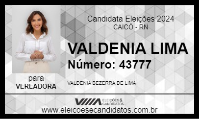 Candidato VALDENIA LIMA 2024 - CAICÓ - Eleições