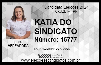 Candidato KATIA DO SINDICATO 2024 - CRUZETA - Eleições