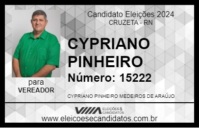 Candidato CYPRIANO PINHEIRO 2024 - CRUZETA - Eleições