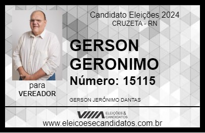 Candidato GERSON GERONIMO 2024 - CRUZETA - Eleições