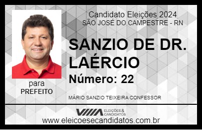 Candidato SANZIO DE DR. LAÉRCIO 2024 - SÃO JOSÉ DO CAMPESTRE - Eleições