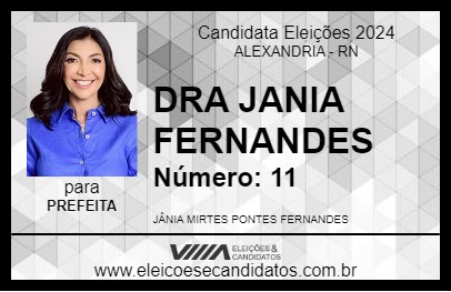 Candidato DRA JANIA FERNANDES 2024 - ALEXANDRIA - Eleições