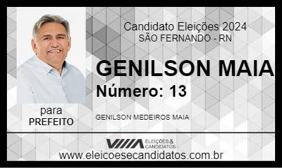 Candidato GENILSON MAIA 2024 - SÃO FERNANDO - Eleições