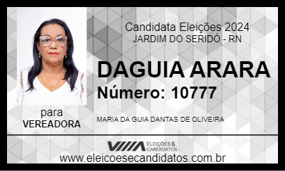 Candidato DAGUIA ARARA 2024 - JARDIM DO SERIDÓ - Eleições