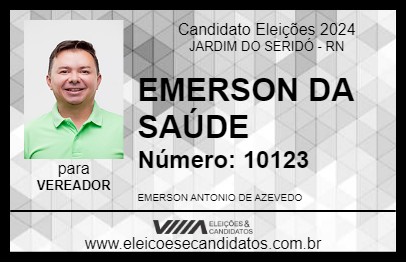 Candidato EMERSON DA SAÚDE 2024 - JARDIM DO SERIDÓ - Eleições