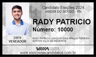 Candidato RADY PATRICIO 2024 - JARDIM DO SERIDÓ - Eleições