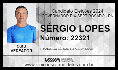 Candidato SÉRGIO LOPES 2024 - GOVERNADOR DIX-SEPT ROSADO - Eleições