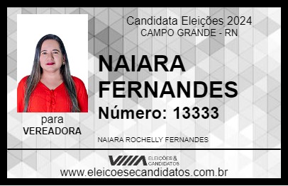 Candidato NAIARA  FERNANDES 2024 - CAMPO GRANDE - Eleições