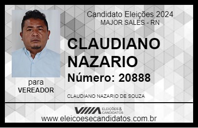 Candidato CLAUDIANO NAZARIO 2024 - MAJOR SALES - Eleições