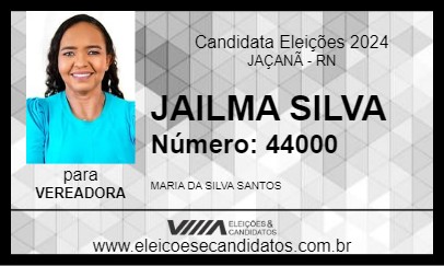 Candidato JAILMA SILVA 2024 - JAÇANÃ - Eleições