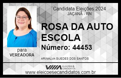 Candidato ROSA DA AUTO ESCOLA 2024 - JAÇANÃ - Eleições