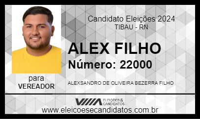 Candidato ALEX FILHO 2024 - TIBAU - Eleições