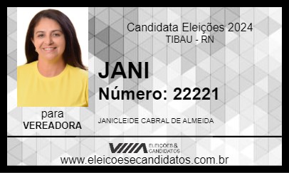 Candidato JANI 2024 - TIBAU - Eleições