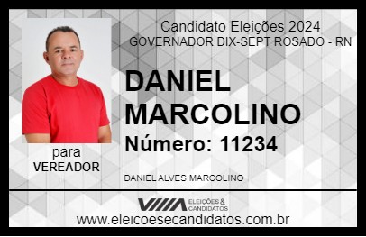 Candidato DANIEL MARCOLINO 2024 - GOVERNADOR DIX-SEPT ROSADO - Eleições