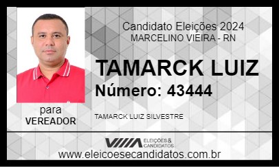 Candidato TAMARCK LUIZ 2024 - MARCELINO VIEIRA - Eleições