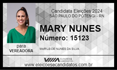 Candidato MARY NUNES 2024 - SÃO PAULO DO POTENGI - Eleições