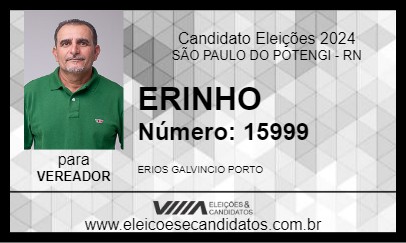 Candidato ERINHO 2024 - SÃO PAULO DO POTENGI - Eleições