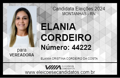 Candidato ELANIA CORDEIRO 2024 - MONTANHAS - Eleições