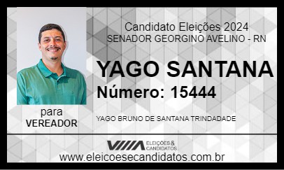 Candidato YAGO SANTANA 2024 - SENADOR GEORGINO AVELINO - Eleições