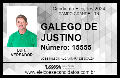 Candidato GALEGO DE JUSTINO 2024 - CAMPO GRANDE - Eleições