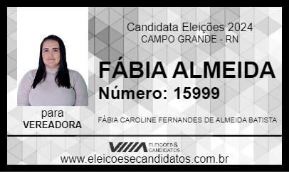 Candidato FÁBIA ALMEIDA 2024 - CAMPO GRANDE - Eleições