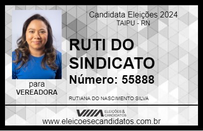 Candidato RUTI DO SINDICATO 2024 - TAIPU - Eleições