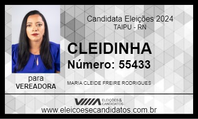 Candidato CLEIDINHA 2024 - TAIPU - Eleições