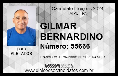 Candidato GILMAR BERNARDINO 2024 - TAIPU - Eleições