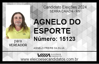 Candidato AGNELO DO ESPORTE 2024 - SERRA CAIADA - Eleições