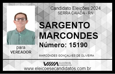 Candidato SARGENTO MARCONDES 2024 - SERRA CAIADA - Eleições