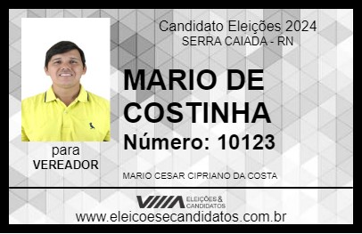 Candidato MARIO DE COSTINHA 2024 - SERRA CAIADA - Eleições