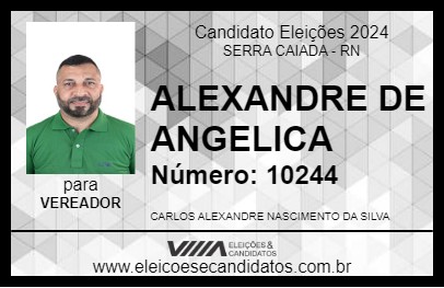 Candidato ALEXANDRE DE ANGELICA 2024 - SERRA CAIADA - Eleições