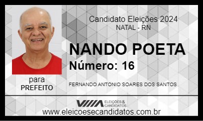 Candidato NANDO POETA 2024 - NATAL - Eleições