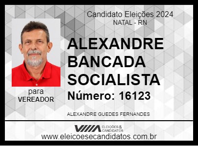 Candidato ALEXANDRE BANCADA SOCIALISTA 2024 - NATAL - Eleições