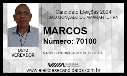 Candidato MARCOS 2024 - SÃO GONÇALO DO AMARANTE - Eleições