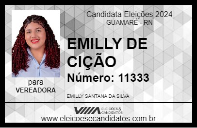 Candidato EMILLY DE CIÇÃO 2024 - GUAMARÉ - Eleições