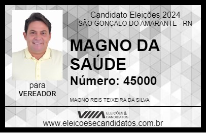 Candidato MAGNO DA SAÚDE 2024 - SÃO GONÇALO DO AMARANTE - Eleições