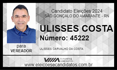 Candidato ULISSES COSTA 2024 - SÃO GONÇALO DO AMARANTE - Eleições