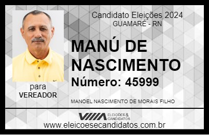 Candidato MANÚ DE NASCIMENTO 2024 - GUAMARÉ - Eleições