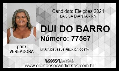 Candidato DUI DO BARRO 2024 - LAGOA D\ANTA - Eleições