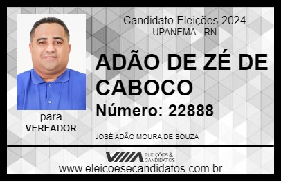 Candidato ADÃO DE ZÉ DE CABOCO 2024 - UPANEMA - Eleições