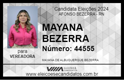 Candidato MAYANA BEZERRA 2024 - AFONSO BEZERRA - Eleições