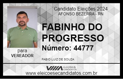 Candidato FABINHO DO PROGRESSO 2024 - AFONSO BEZERRA - Eleições