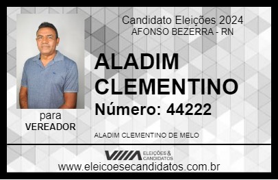 Candidato ALADIM CLEMENTINO 2024 - AFONSO BEZERRA - Eleições